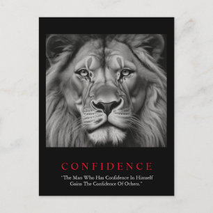 Black White Inspirerend Confidential Lion Briefkaart