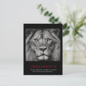 Black White Inspirerend Confidential Lion Briefkaart (Staand voorkant)
