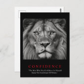 Black White Inspirerend Confidential Lion Briefkaart (Voorkant / Achterkant)