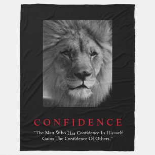 Black White Inspirerend Confidential Lion Fleece Deken