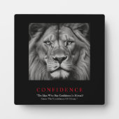 Black White Inspirerend Confidential Lion Fotoplaat (Voorkant)
