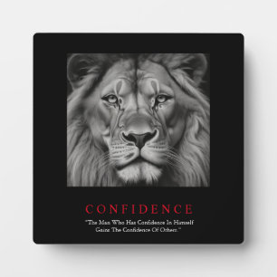 Black White Inspirerend Confidential Lion Fotoplaat