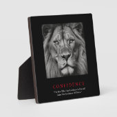 Black White Inspirerend Confidential Lion Fotoplaat (Voorkant)