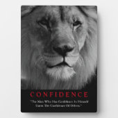Black White Inspirerend Confidential Lion Fotoplaat (voorkant)
