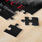 Black White Inspirerend Confidential Lion Legpuzzel (Zijkant)