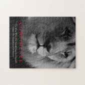 Black White Inspirerend Confidential Lion Legpuzzel (Horizontaal)