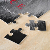Black White Inspirerend Confidential Lion Legpuzzel (Zijkant)