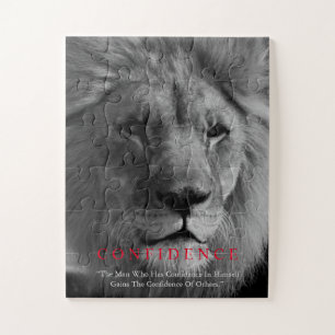 Black White Inspirerend Confidential Lion Legpuzzel