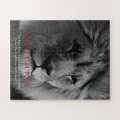 Black White Inspirerend Confidential Lion Legpuzzel (Horizontaal)