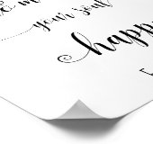 Black White Inspirerend Happy Quotes Poster (Hoek)