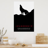 Black White Inspirerend Leadership Wolf Pop Art Poster (Keuken)