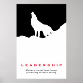 Black White Inspirerend Leadership Wolf Pop Art Poster (Voorkant)