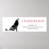 Black White Inspirerend Leadership Wolf Poster (Voorkant)