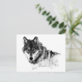 Black White Inspirerend Wolf Eyes Briefkaart (Staand voorkant)