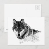 Black White Inspirerend Wolf Eyes Briefkaart (Voorkant / Achterkant)
