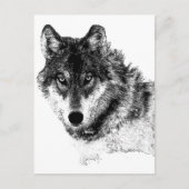 Black White Inspirerend Wolf Eyes Briefkaart (Voorkant)