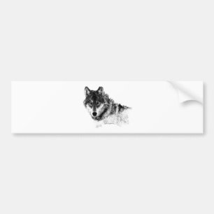 Black White Inspirerend Wolf Eyes Bumpersticker