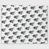Black White Inspirerend Wolf Eyes Cadeaupapier (Vlak)