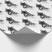 Black White Inspirerend Wolf Eyes Cadeaupapier (Hoek)