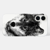 Black White Inspirerend Wolf Eyes Case-Mate iPhone Case (Achterkant (horizontaal))