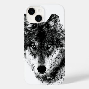 Black White Inspirerend Wolf Eyes Case-Mate iPhone Case