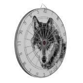 Black White Inspirerend Wolf Eyes Dartbord (Voorkant Links)