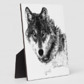 Black White Inspirerend Wolf Eyes Fotoplaat (Zijkant)