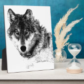 Black White Inspirerend Wolf Eyes Fotoplaat (Zijkant)