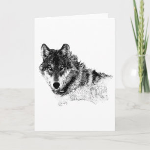 Black White Inspirerend Wolf Eyes Kaart