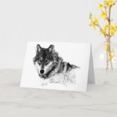 Black White Inspirerend Wolf Eyes Kaart (Gele Bloem)