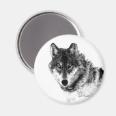 Black White Inspirerend Wolf Eyes Magneet (Voorkant / Achterkant)