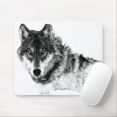 Black White Inspirerend Wolf Eyes Muismat (Met muis)