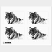 Black White Inspirerend Wolf Eyes Rechthoekige Sticker (Vel)