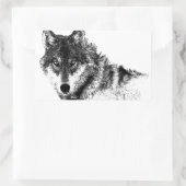 Black White Inspirerend Wolf Eyes Rechthoekige Sticker (Tas)