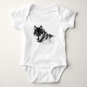Black White Inspirerend Wolf Eyes Romper (Voorkant)
