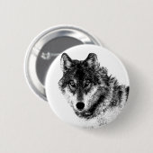 Black White Inspirerend Wolf Eyes Ronde Button 5,7 Cm (Voorkant /achterkant)