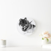 Black White Inspirerend Wolf Eyes Ronde Klok (Huis)