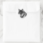 Black White Inspirerend Wolf Eyes Ronde Sticker (Tas)