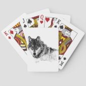 Black White Inspirerend Wolf Eyes Speelkaarten (Achterkant)