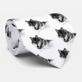 Black White Inspirerend Wolf Eyes Stropdas (Opgerold)