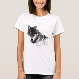 Black White Inspirerend Wolf Eyes T-shirt