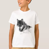Black White Inspirerend Wolf Eyes T-shirt (Voorkant)