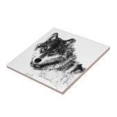 Black White Inspirerend Wolf Eyes Tegeltje (Zijkant)