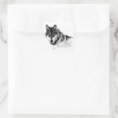 Black White Inspirerend Wolf Eyes Vierkante Sticker (Tas)