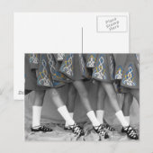 Black & White Irish Dance Postcard Briefkaart (Voorkant / Achterkant)