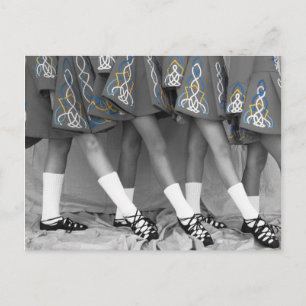 Black & White Irish Dance Postcard Briefkaart