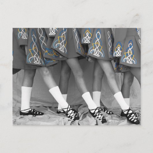 Black & White Irish Dance Postcard Briefkaart (Voorkant)
