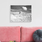 Black & White Jagged Peaks in de Badlands 11x14 Canvas Afdruk (Insitu (Woonkamer))