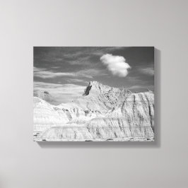 Black & White Jagged Peaks in de Badlands 11x14 Canvas Afdruk