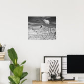 Black & White Jagged Peaks in de Badlands 16x20 Poster (Thuiskantoor)